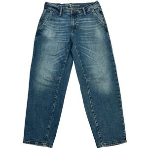 Relaxed Curved Barrel Leg Jeans Men's 30" Retro Baggy Utility Grunge 90s-Style